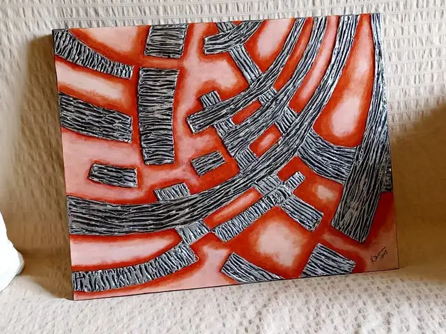  Bold Original Acrylic Painting – 20" x 16" in Arts & Collectibles in Gatineau - Image 2