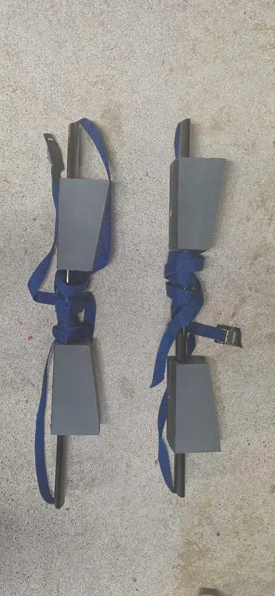 Metal/foam car top carriers for canoes or kayaks. Three sets of two, $50 a set