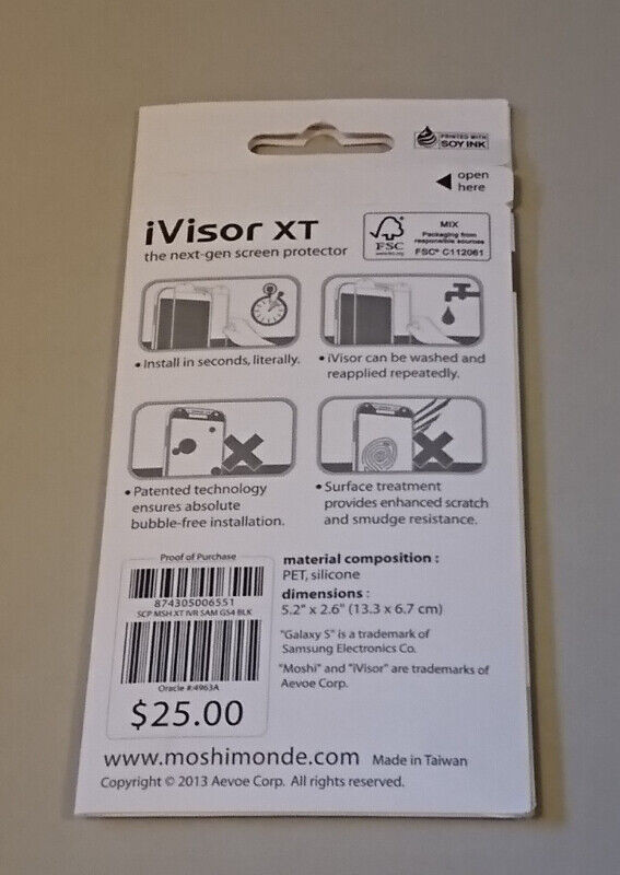 Moshi iVisor XT Screen Protector For Samsung Galaxy4 in Other in Oshawa / Durham Region - Image 3