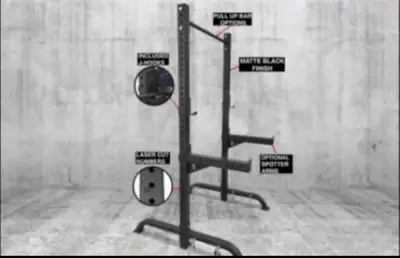 squat rack takes rogue and bells if steel , View more