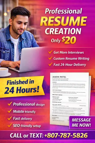 Professional Resume & Cover Letter – $20 (24 Hour Delivery), View more