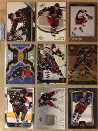 Lot de 34 cartes de hockey différentes - Rick Nash