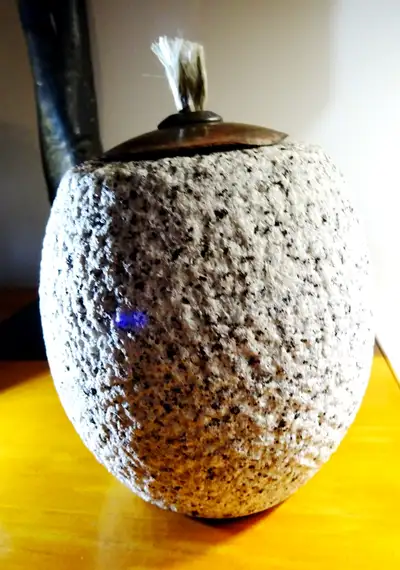 decorator GARDEN DECOR granite oil burner LAMP poolside RARE, View more