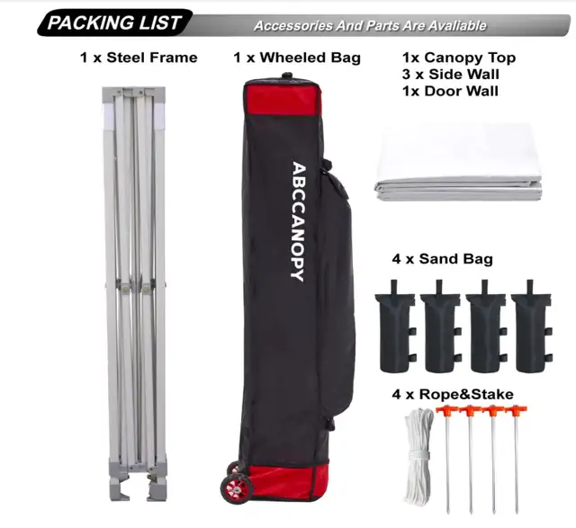 ABCCanopy Commercial Series Canopy w/sidewalls, 10x10, White NEW in Other in Ottawa - Image 6