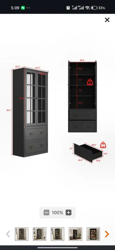 Black Bookcase，display cabinet, bookcase, View more