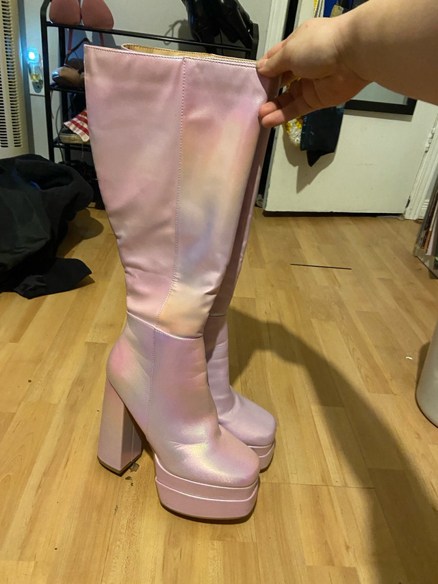 Purple iridescent gogo boots in Women's - Shoes in Barrie