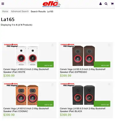 CERWIN VEGA LA165 6.5-INCH 2-WAY BOOKSHELF SPEAKER (PAIR), View more