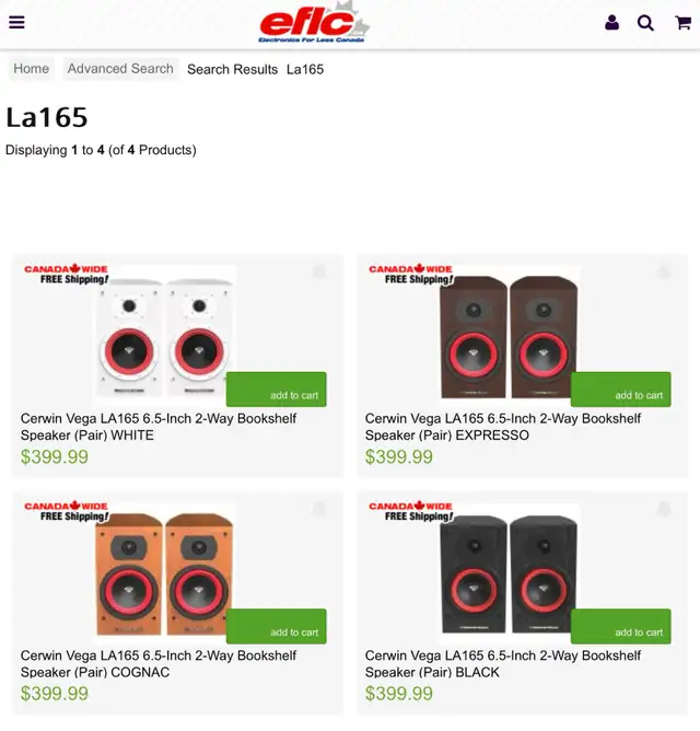 CERWIN VEGA LA165 6.5-INCH 2-WAY BOOKSHELF SPEAKER (PAIR) in Speakers in Markham / York Region - Image 2