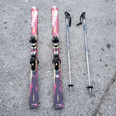 Salomon 155cm Skis with 120cm Poles, View more