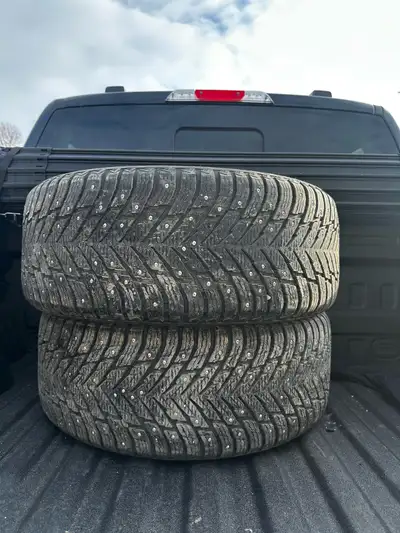 Four used studded tires in great shape. I had them on a Ford Explorer ST, I no longer have the vehic...