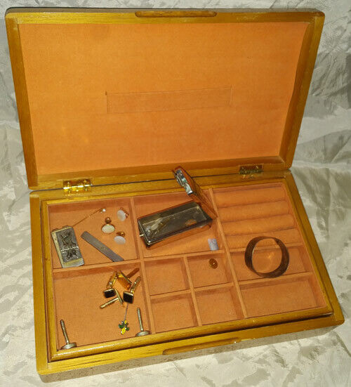 JEWELLERY CASE, Sterling Napkin Ring, Cuff Links, Tie Pins, Etc. for sale  