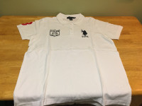 US Polo White Sleeveless with Patches - Men's Shirt 71