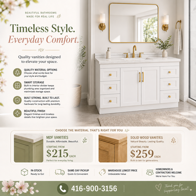 Bathroom Vanities from $215 | Solid Wood from $259 | Mississauga, View more