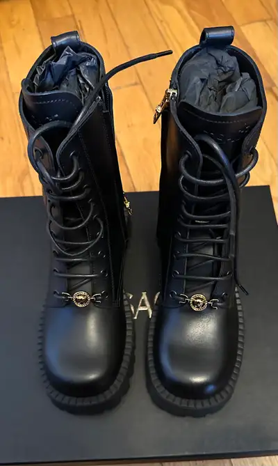 VERSACE Vegabond leather lace-up boots, View more