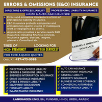 Professional Liability insurance / Errors & Omissions Insurance