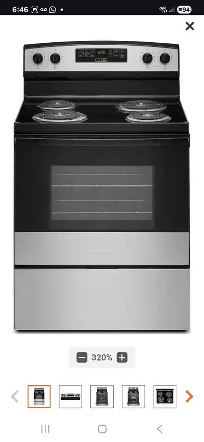 Cuisinière Four, très propre. Marque :Amana Electric Range, View more