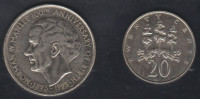 Jamaica 1993 Five dollar Coin & 1989 Twenty cent Coin