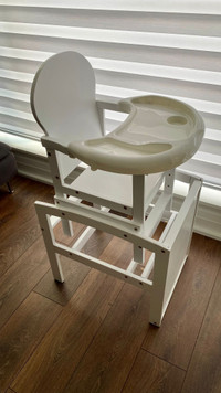 Toddler feeding table & wooden high chair, 3 in 1 kids set