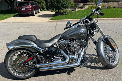 Vous cherchez une Harley qui ne se cache pas dans le noir? En voici une qui fait tourner les têtes....