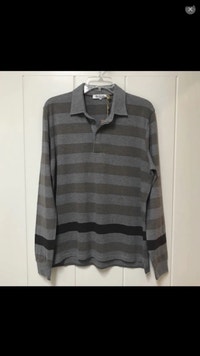 Loro Piana Men's Knit Striped Cotton Polo Long Sleeve Shirt Mens City of Toronto Toronto (GTA) Preview