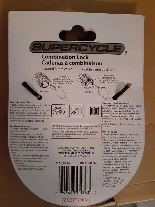 Supercycle Combination Lock in Other in Gatineau - Image 3