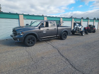 Pickup Truck, Trailer, and Driver