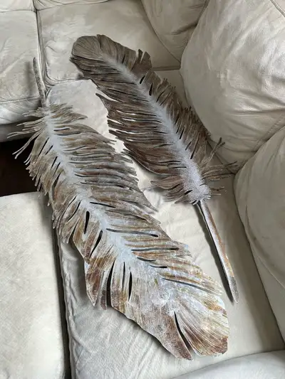 Large Metal Feather Wall Decir, View more