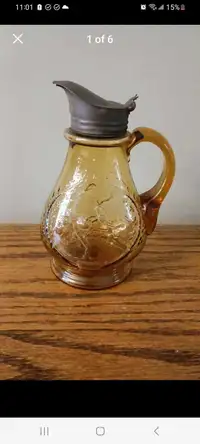 Vintage amber syrup pitcher
