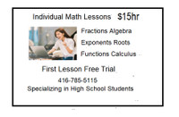 Mathematics Lessons $15/hr for High School Students
