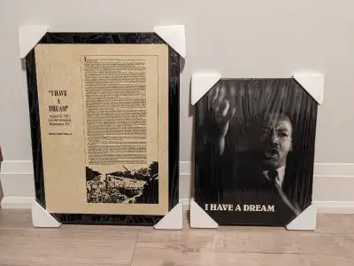 Laminated plaques of Martin Luther King "I Have a Dream": *Speech - 20"x26", $45 *Photo - 16"x20", $...