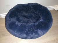 Adorable cobalt blue fluffy 24" Small Dog/Cat Bed