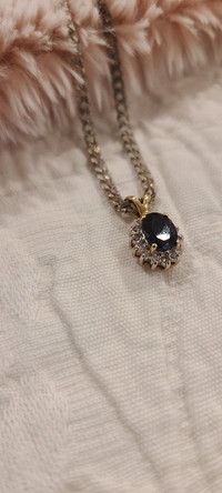 14 Karat Gold Sapphire Necklace