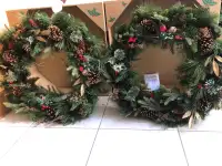 Large wreaths with timer lights 