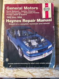 Haynes Repair Manual - Chevrolet Cavalier/Pontiac Sunbird etc 