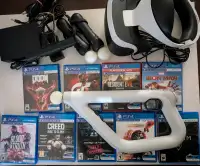 PS VR + 2 PS Moves + Aim + Charger Stand +  10 Games