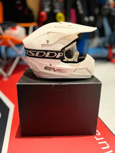 Brand new , used only for pics. XS For motocross , off road, street legal! DOTl, lightweight