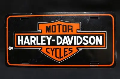 PARKER PICKERS - The novelty metal license plate is $19. The Harley colourful American flag belt buc...