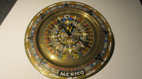 10" vintage brass wall clock from mexico.