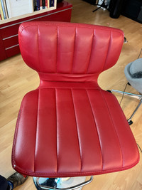 Red leather bar chairs