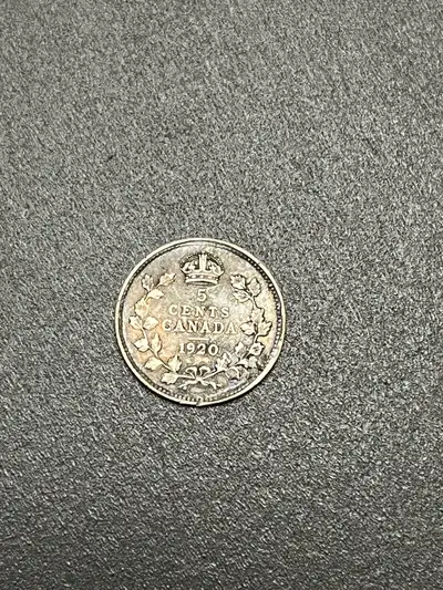 1920s Silver Canadian Nickel Coin, View more