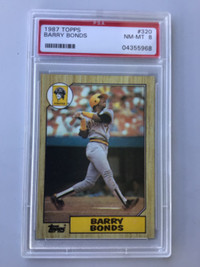BARRY BONDS - 1987 Topps ROOKIE - PSA 8, 8.5, 9,BCCG 10 with BAT