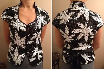 Women's top size 8. NEW! Black w/ white marijjuana leafs, View more