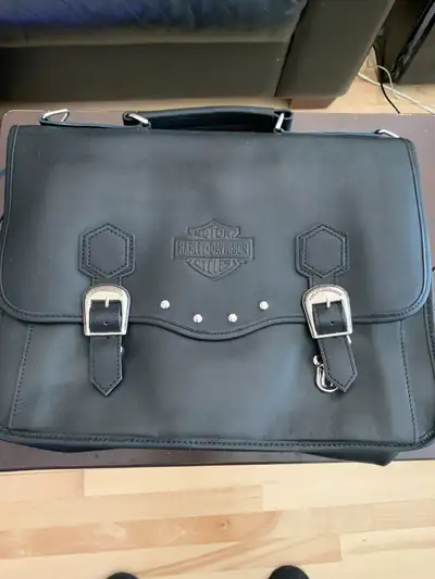 Harley Davidson top grain leather briefcase 16"W x 11.5" H New