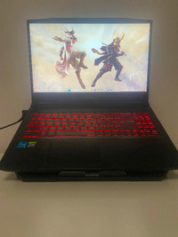 MSI katana g66 high performance gaming laptop with cooling stand