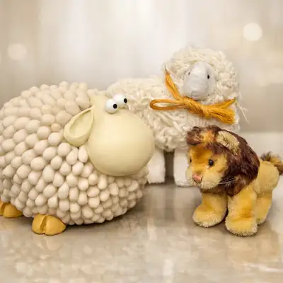 Lion and Sheep Figurines, View more