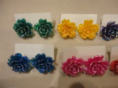 Assorted Fun Flower Earrings, View more