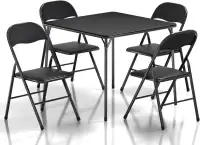 Folding Card Table and 4 Folding Chairs Set