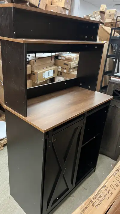 Farmhouse Coffee Bar with 3 Tier Storage Hutch, 56 Inch Small, View more