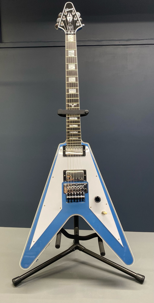 Gibson Custom Shop Richie Faulkner Flying V, Pelham Blue in Guitars in Strathcona County