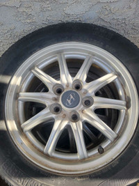 205/60R16 3 complete wheels on Hyundai rims, one bare rim.